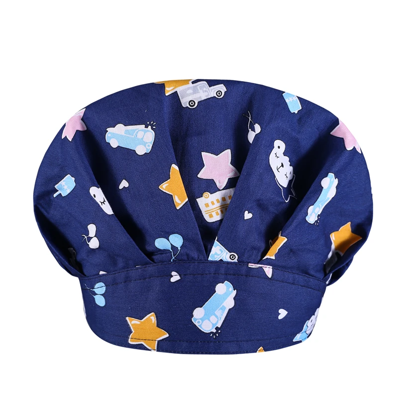 

wholesale cotton scrubs hatcartoon anime printing adjustable Elastic band scrubs hat beauty salon working hat nurse Pompong cap