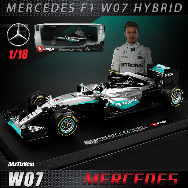 Бураго 1:18 Mercedes Benz AMG 6 сплав F1 модель автомобиля литье под давлением Моделирование