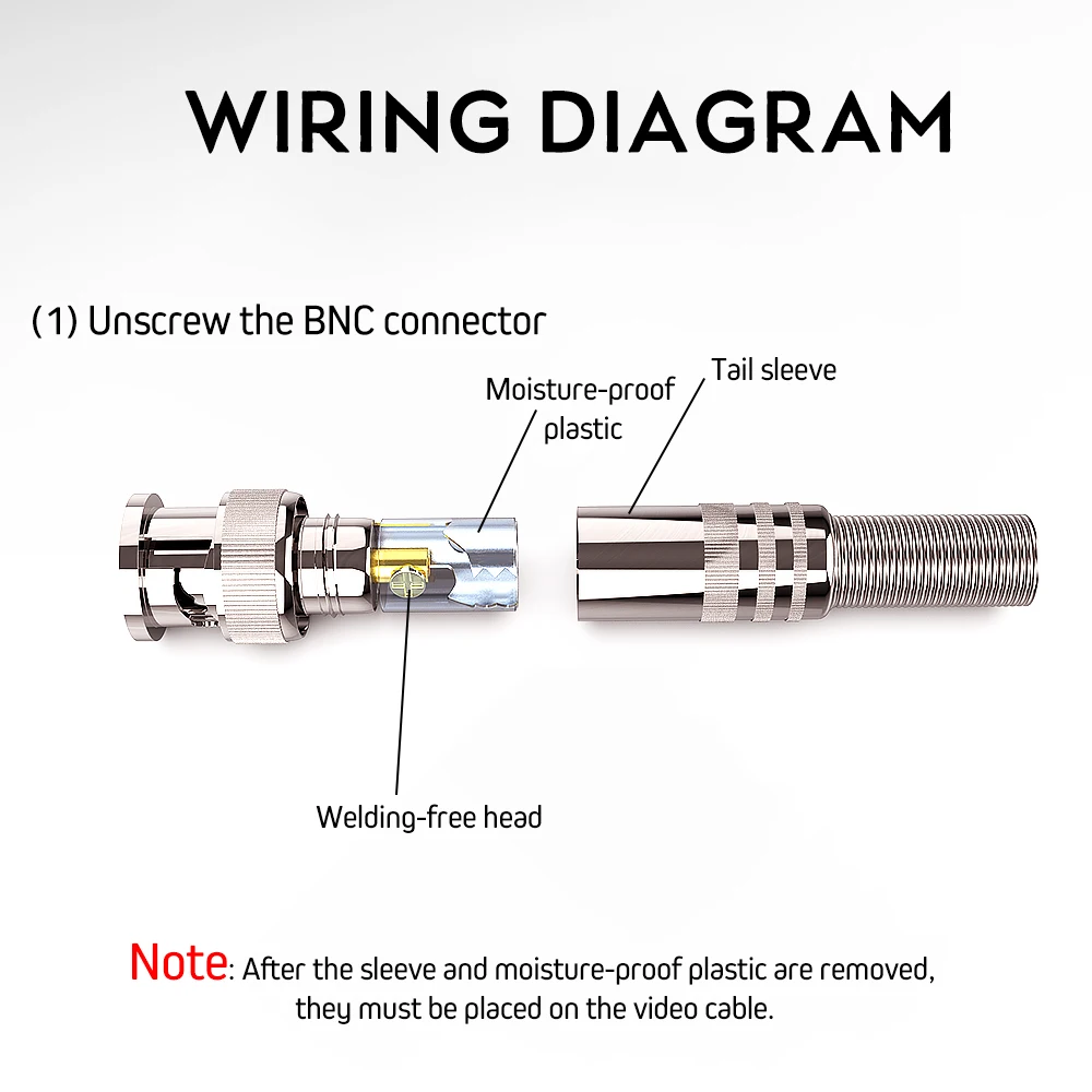 Переходник с штекера BNC на гнездо RCA прямой конвертер адаптер для камер