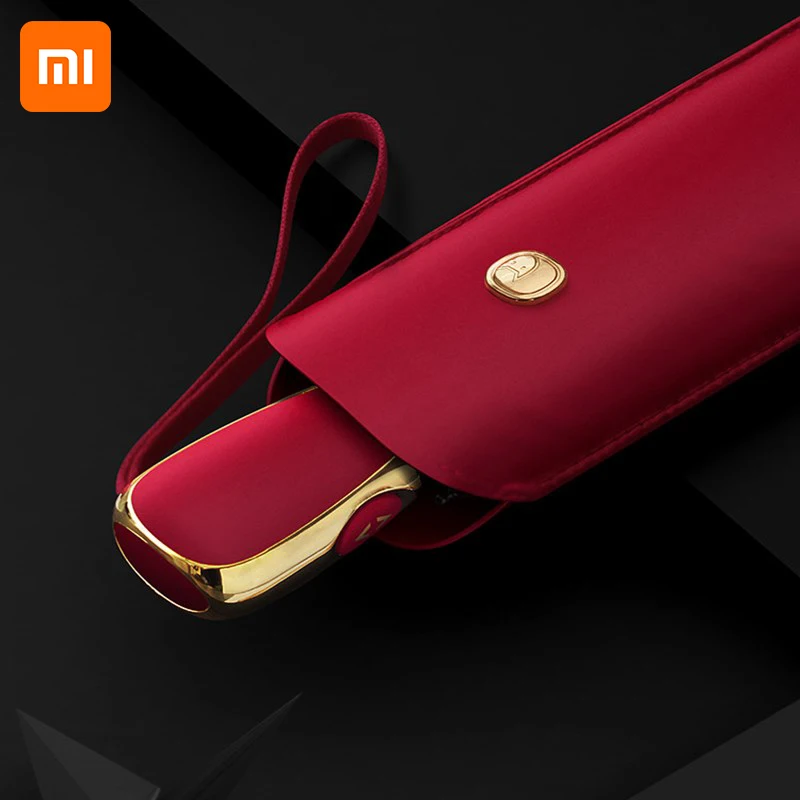 Автоматический зонт Xiaomi плоский складной от дождя 6 ребер ультралегкий для