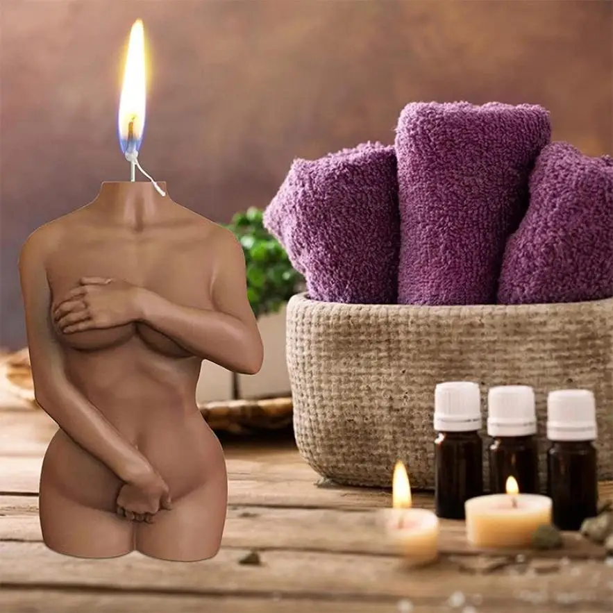 

New human body silicone mold diy simulation portrait shy female holding hands male aromatherapy gypsum candle silicone mold