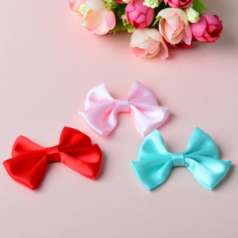 200 штук в партии галстук бабочка Цвета детский атласный ленты Стразы бантом