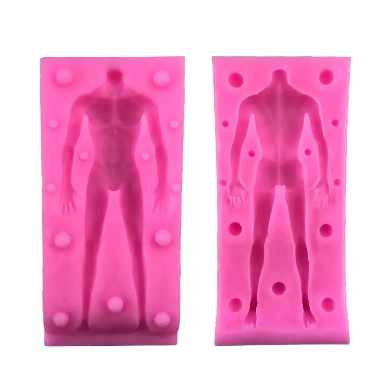 

The dollhouse: double sugar clay doll body mold men's and women's general silicone mold DIY hand do clay body mold