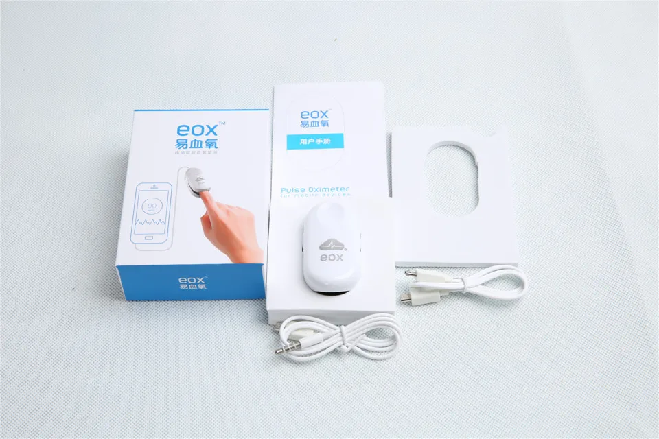 

APP Finger Oximeter Data Cable Link Mobile Phone Display SPO2 PI PR RR Monitor For Android&iPhone White Fingertip Pulse Oximeter