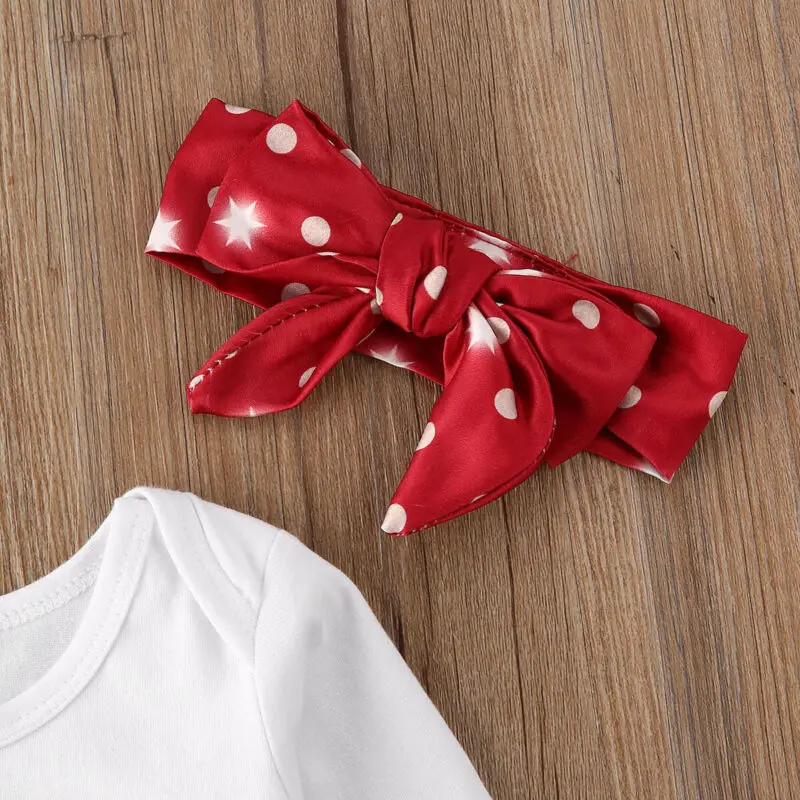 

Newborn Baby Girl Letter Bodysuit Shorts Headband Xmas Outfit Clothing 3PCs