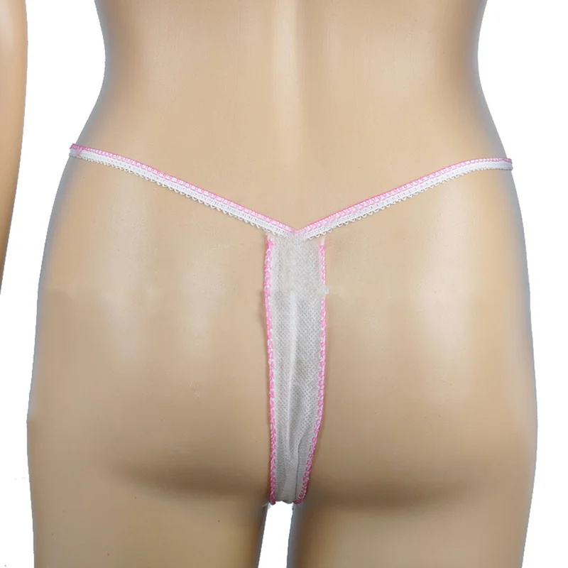 100pcs Women Spa Hygienic T Thong Underwear With Elastic Waistband Individually Wrapped Disposable Panties Non Woven Fabrics