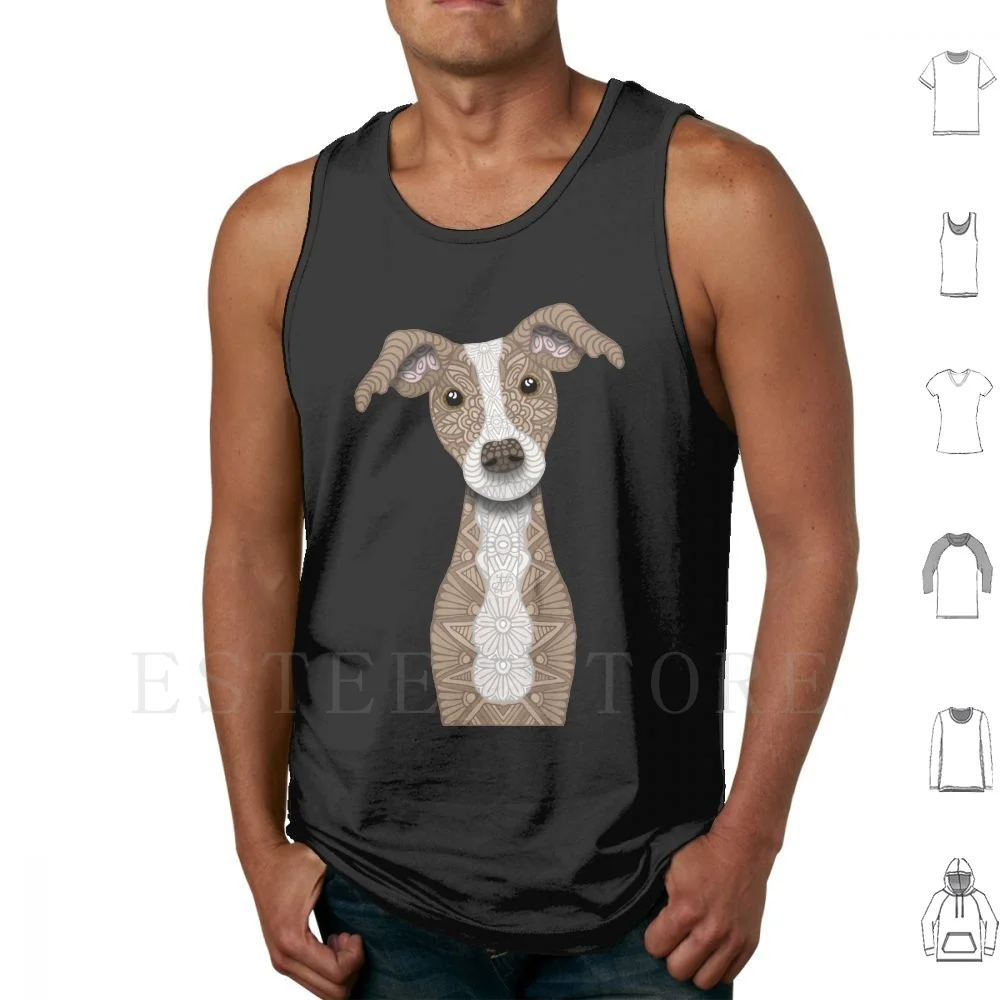 

Cute Italian Greyhound-Fawn & White Colored Tank Tops Vest Sleeveless Greyhound Iggy Italian Dog Beige Fawn White Cute Dog