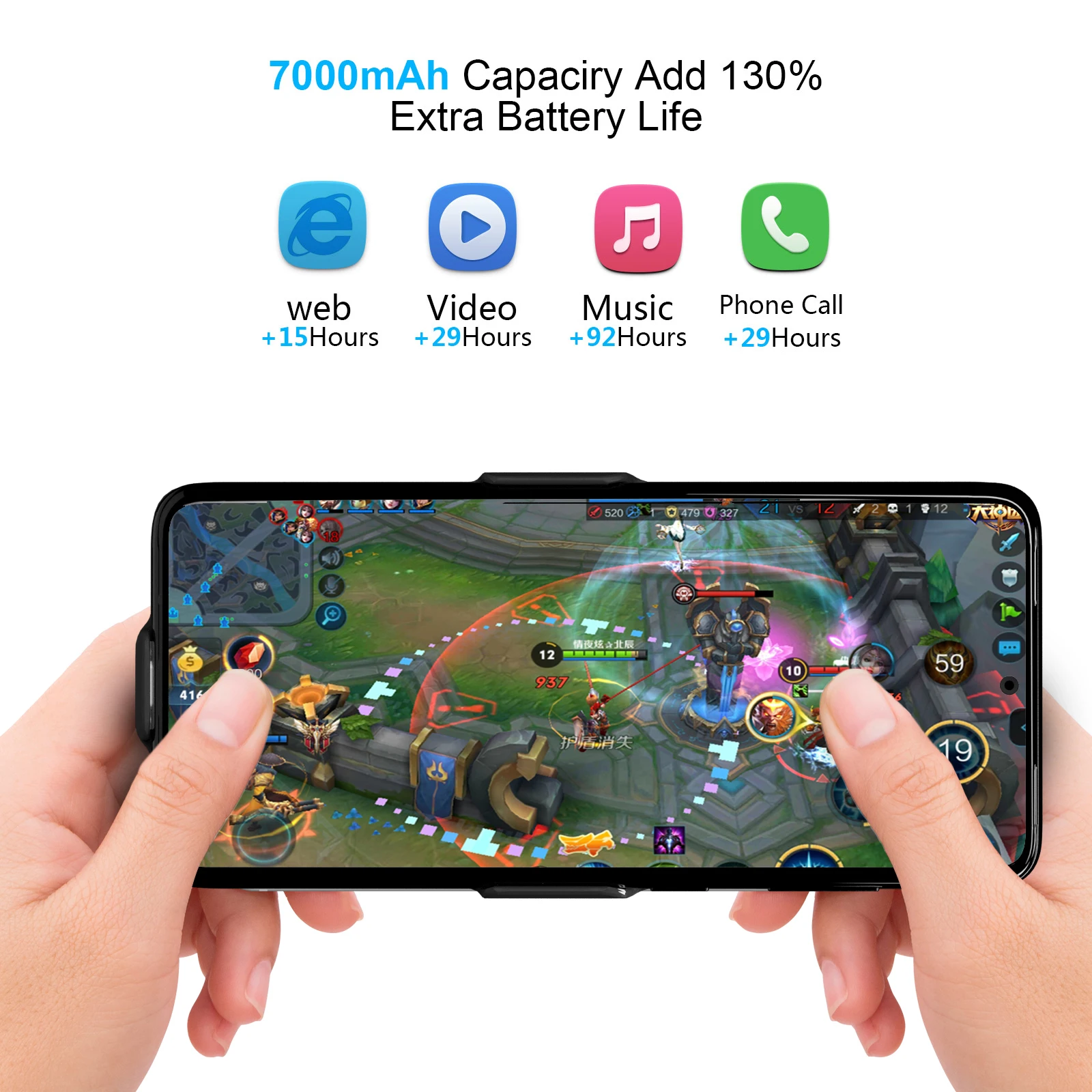 Высококачественный чехол для внешнего аккумулятора 7000 мАч универсальный