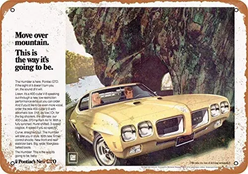 

12x16 дюймов металлический винтажный Забавный жестяной знак 1970 GTO