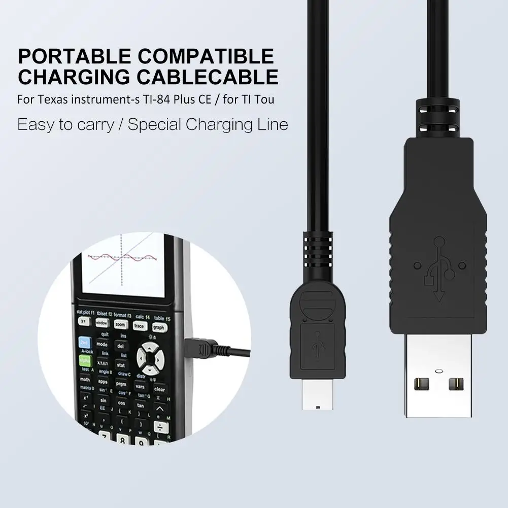 Портативный зарядный кабель для Texas instrument TI-84 Plus CE, TI-Nspire, TI Nspire CX, TI Nspire CX CAS, TI Touchpads