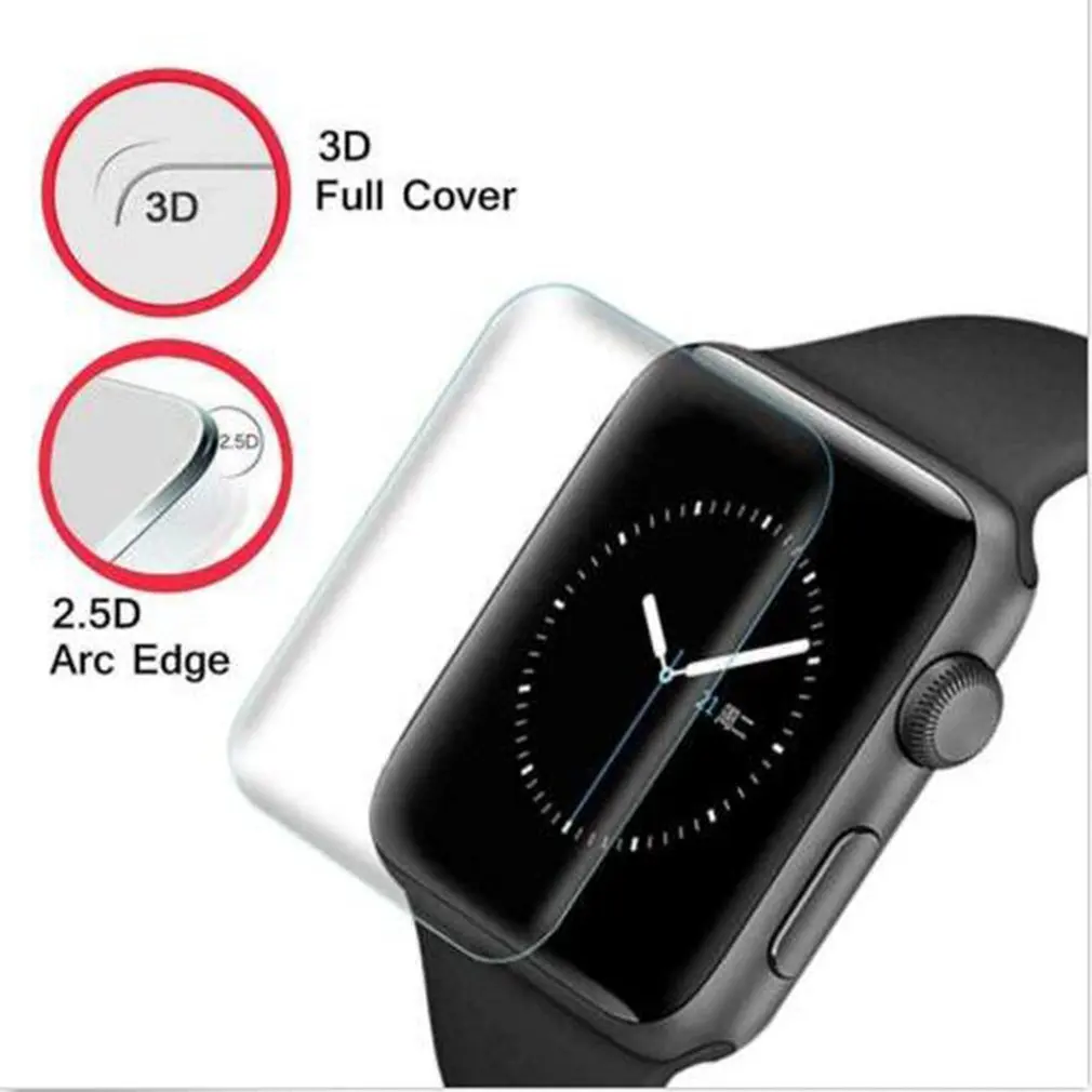 Изогнутая стальная пленка для iWatch серии 1/2/3/4 32 мм/40 мм/42 мм/44 мм защита от царапин
