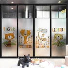 Декоративная оконная пленка по индивидуальному размеру, статическая полупрозрачная матовая пленка для конфиденциальности без клея, водонепроницаемый зоопарк, детский сад, домашний декор, детская комната