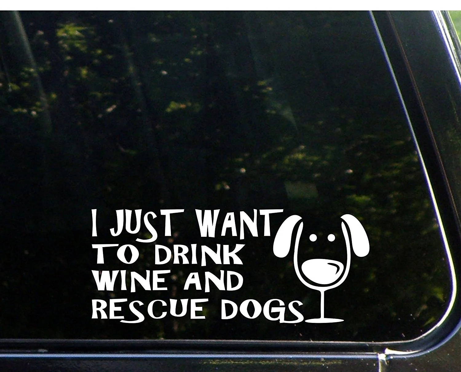 Я просто хочу пить вино и спасательные собаки 8 1/2 &quotx 3 1/2&quot Виниловая высеченная