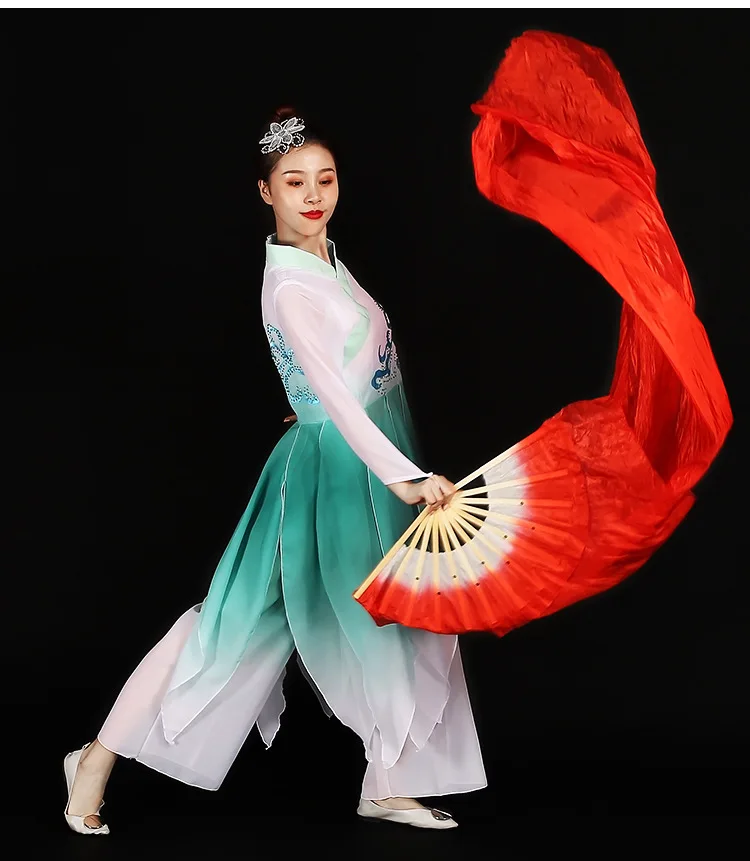 

Gradient dance fan Chinese style silk fan summer fan wind cool portable durable antique folding handheld fan home bamboo gift