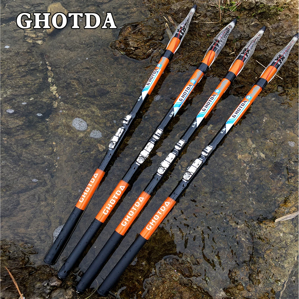 Телескопическая рыболовная удочка GHOTDA из 100% углеродного волокна 2 7/3 6/4 5/5 4/6 3
