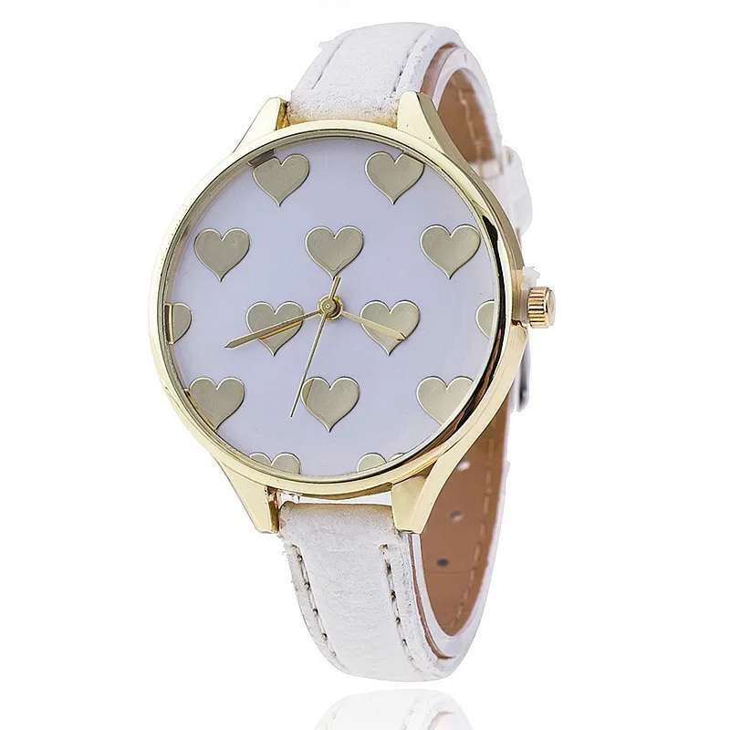 

relojes mujer 2018 Watch Women Female Hour Fashion Heart Pattern Women Watches PU Leather Quartz Watch Montre Femme Ladies Watch