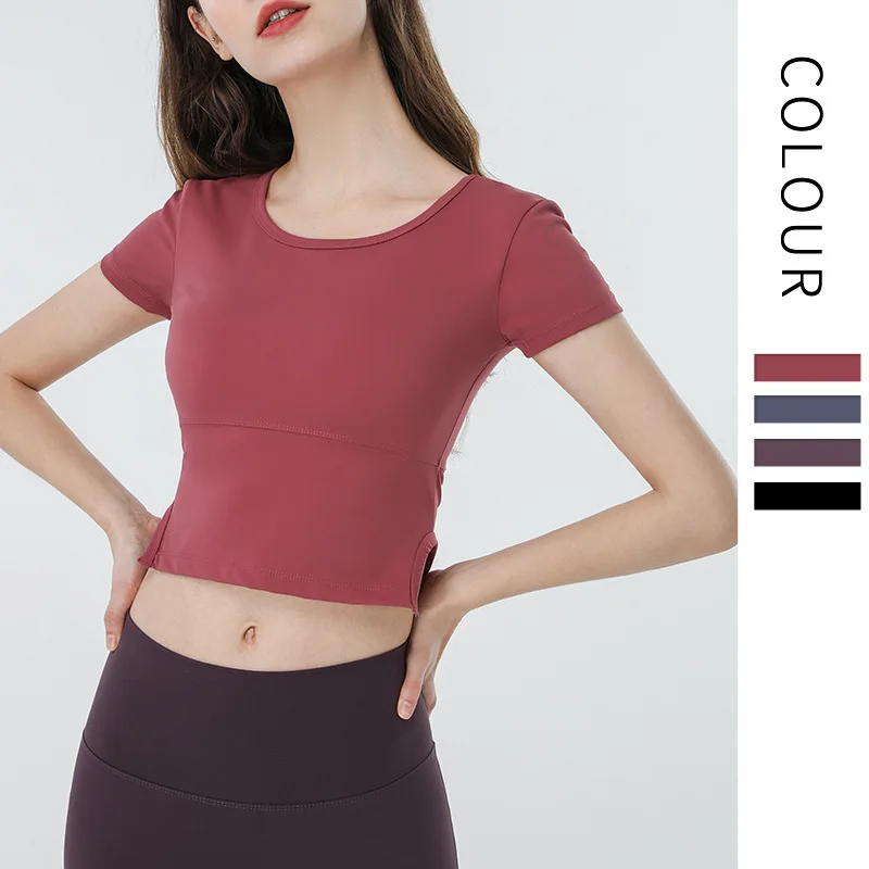 Футболка с коротким рукавом для йоги новый стиль Женский весенне летний короткий
