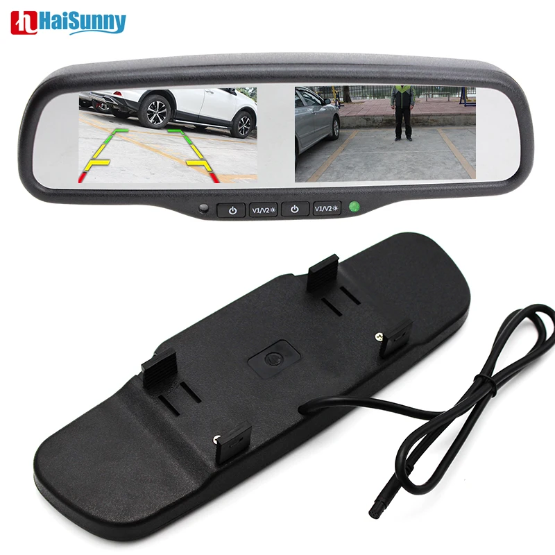HaiSunny двойной 4 3 дюймовый экран HD 800X480 TFT LCD Автомобильный монитор заднего вида Mirror