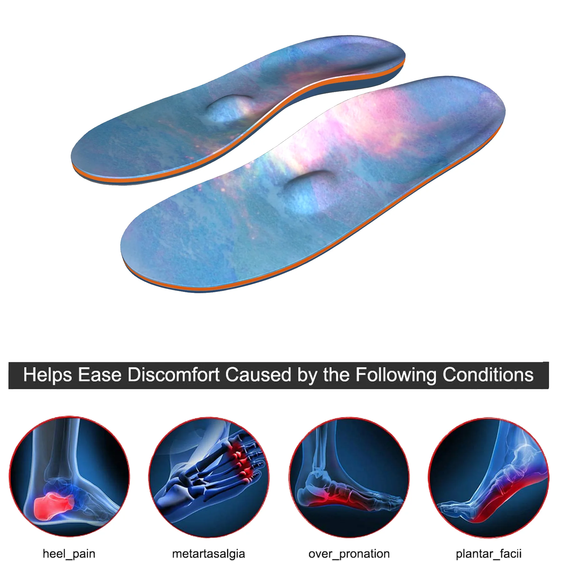 iFitna Original Length High Arch Support Insoles Men Women Flat Feet Orthotic Inserts Relief Heel Spur Pain Sneakers Sports Boot
