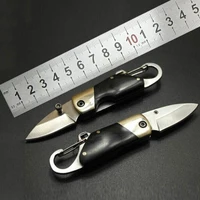 Складной походный мини-нож VOLEEDC, из нержавеющей стали, карманный нож с цепочкой для ключей, нейлоновой сумкой для выживания