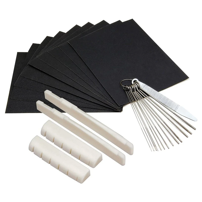 6 струнное седло и Гайка для акустической гитары 9 шт. наждачной бумаги игольчатые