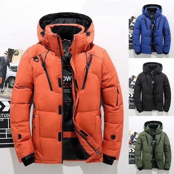 Мужская зимняя куртка с капюшоном Толстая теплая модная верхняя одежда