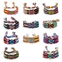 hot sale 2 8cm beach retro handmade boho brazilian multicolor string cord wristband woven braided hippie friendship bracelets