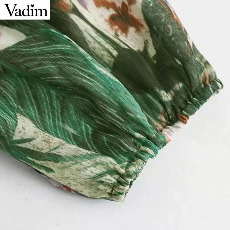 Женское элегантное платье vadim шифоновое миди с цветочным принтом длинным рукавом