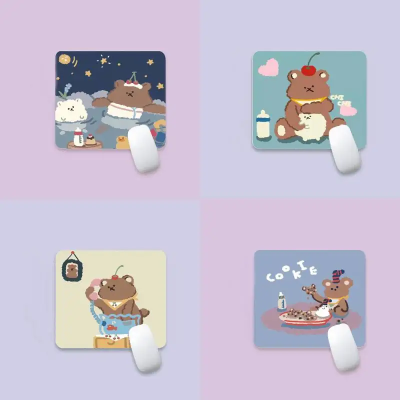 

Ins Cute Bear Laptop Gaming Mice Mousepad Edge Native Rubber Special Game Mouse Pad Polyethylene Table Mat Non Slip