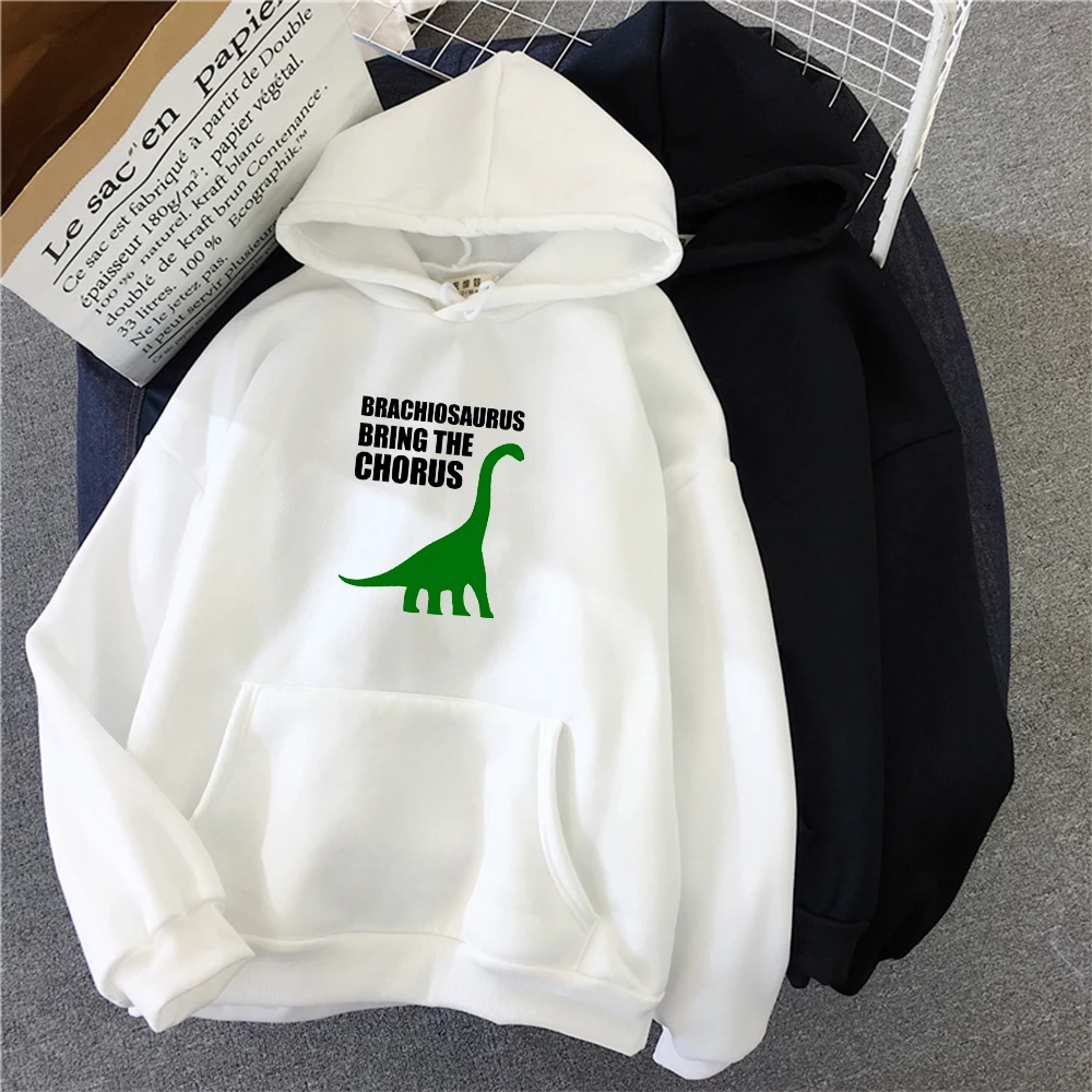 Cute Dinosaur Hoodie Aesthetic Clothes Oversized Harajuku Sweetshirt Cartoon Print Kpop Clothes for Women Long Sleeve Pocket Top