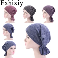 new muslim women cotton breathable bandana headscarf pre tied turban hats headwear headwrap cap for cancer patients