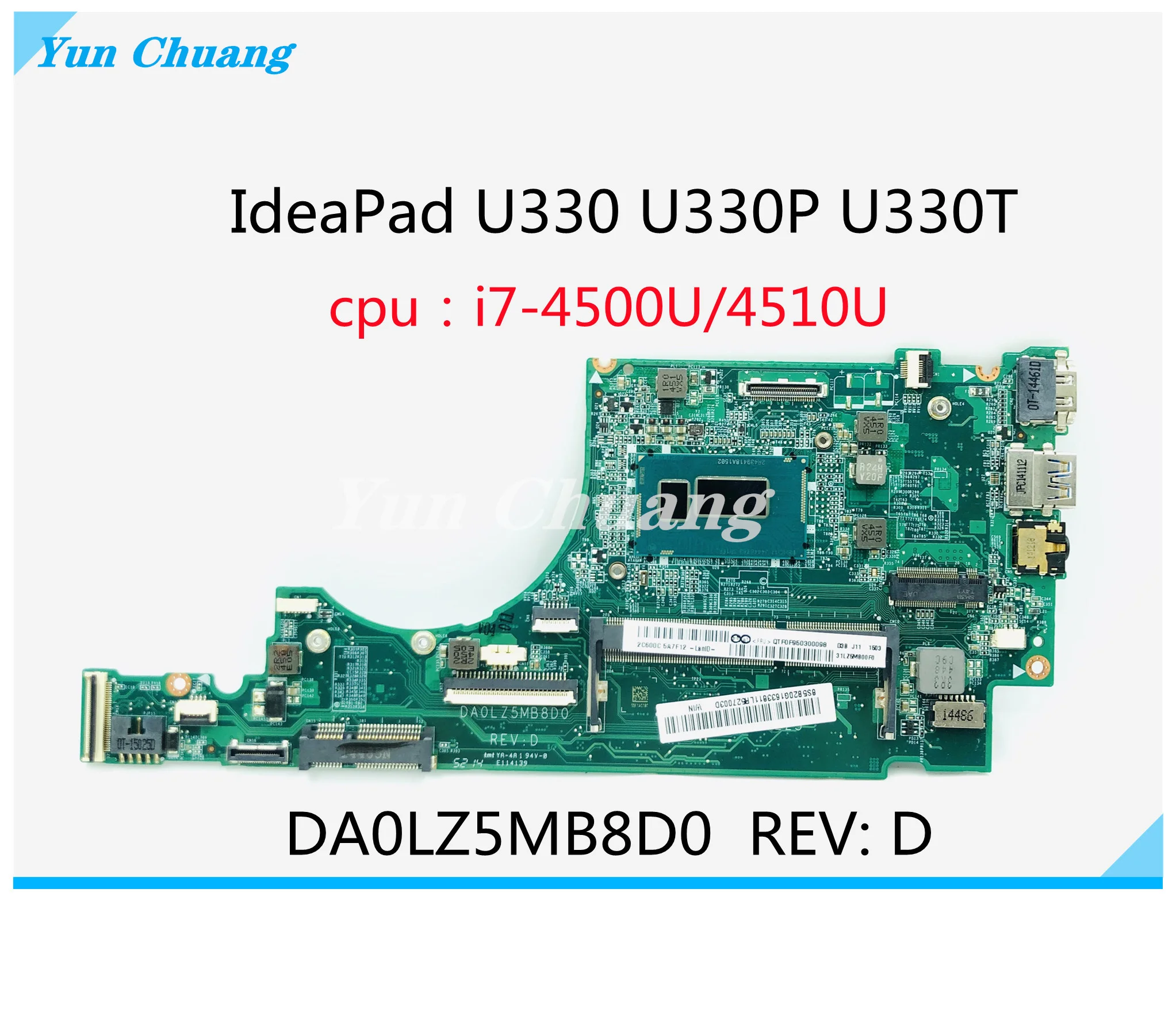 Материнская плата FRU 90003408 DA0LZ5MB8D0 Rev:D для ноутбука Lenovo Ideapad U330 U330P U330T с детской