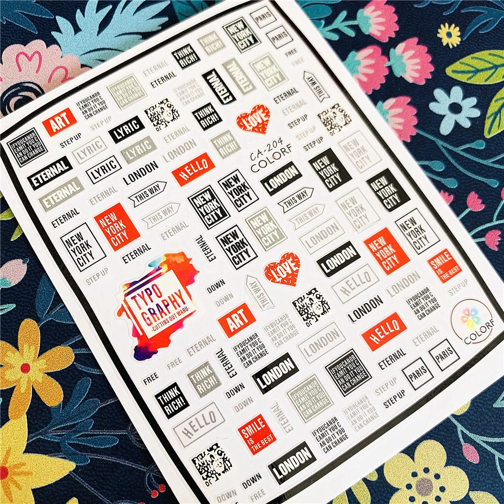 

Newest CA sereis CA-17-18-107-204 letter 3d nail art sticker nail decal stamping export japan designs rhinestones decorations