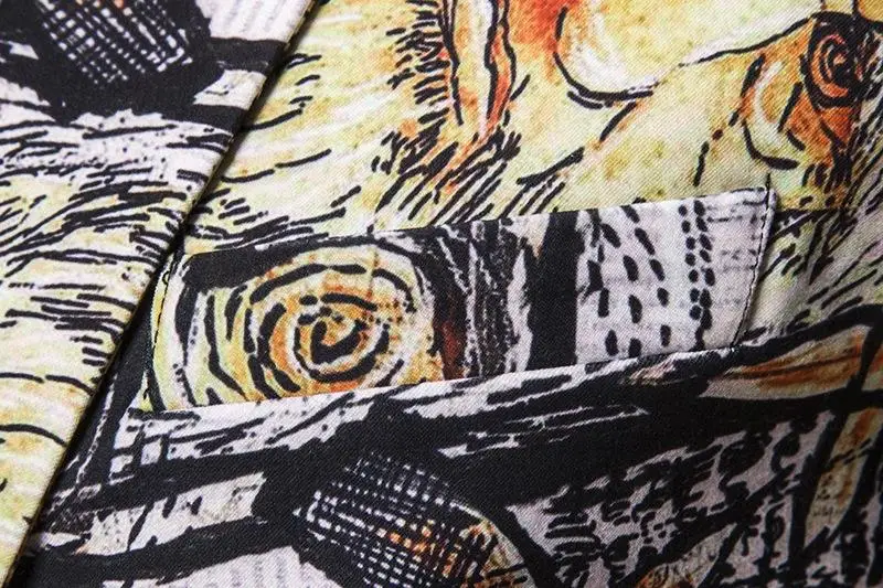 

Luxury Men's Blazers and Suit Jackets Blazer Fashion 3D Print Slim fit Men Suit Coat Leisure Tuxedos New