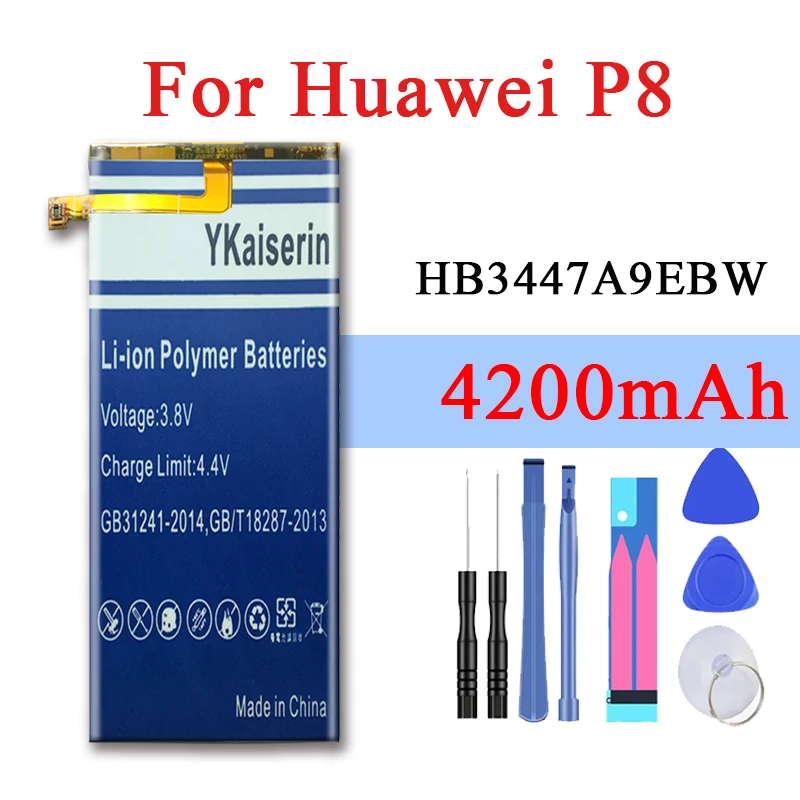 YKaiserin для Hua Wei HB3447A9EBW батарея Чехол мобильного телефона Huawei Ascend P8 GRA L09 UL00 UL10 4200 мА/ч