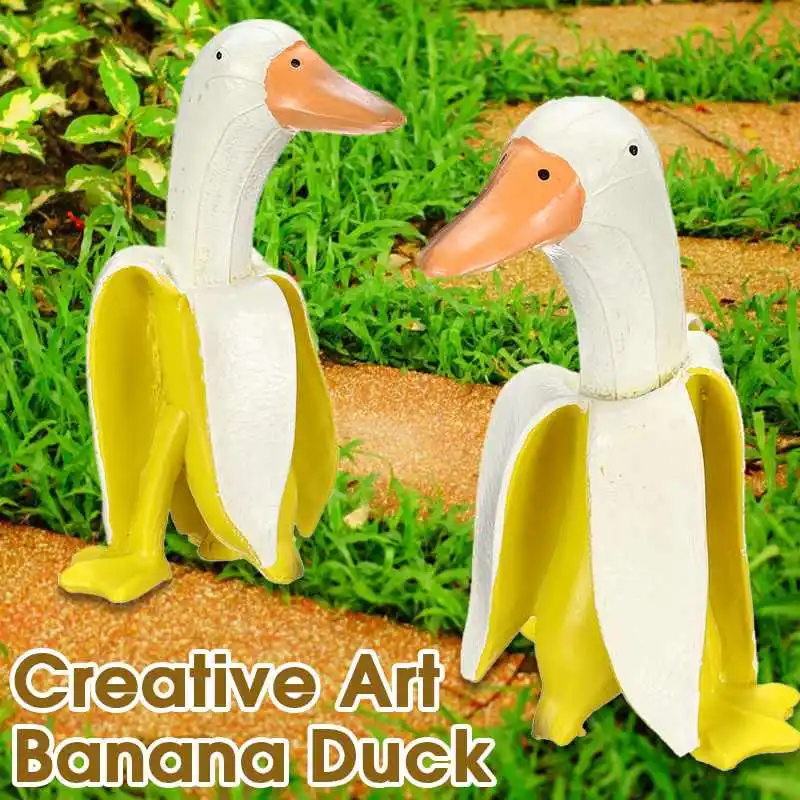 

Садовая статуя, креативный банан и планер, искусство, очищенный банан для наружного декора, садовые украшения, аксессуары