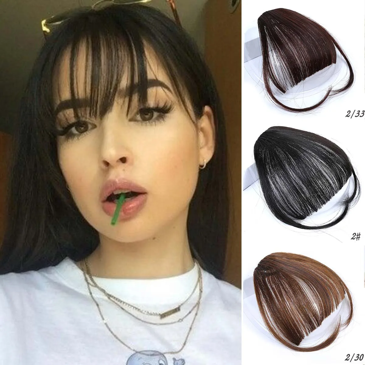 Парики для наращивания волос MUMUPI синтетические волосы девочек прямые на клипсе