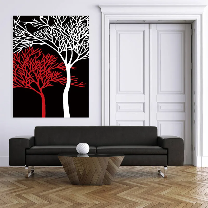 Белая красная черная искусство Оформление интерьера современные домашние