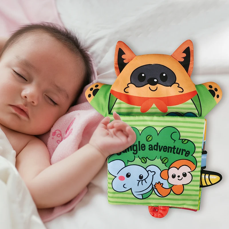 

Baby Soft Cloth Book for Newborns 0 12 Months 3D Quiet Books Montessori Hand Puppet Educational Toy for 1 Year Old Boy Kids Gift