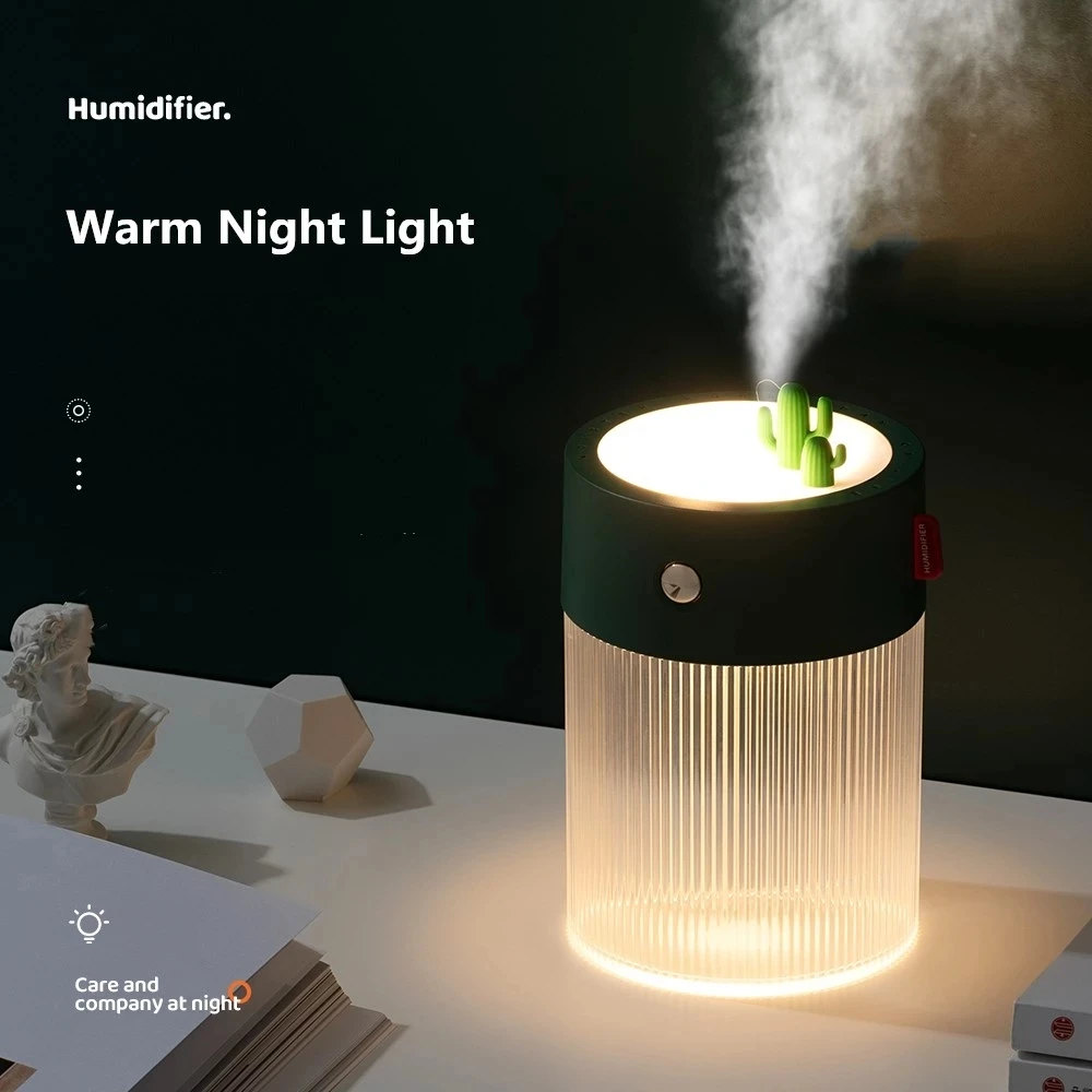 

650mL Portable Air Humidifier USB Wireless Oasis Aroma Essential Oil Diffuser Humidificador With Night Light 2000mAh Battery
