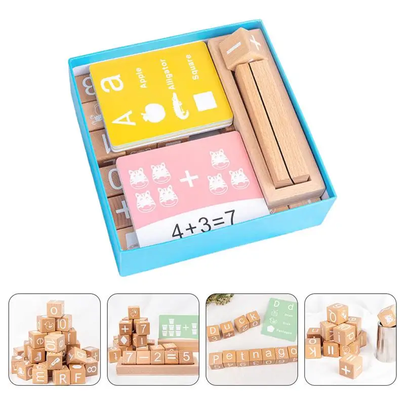 

1 Set of Kids Number Word Blocks Arithmetical Operation Blocks Educational Toy