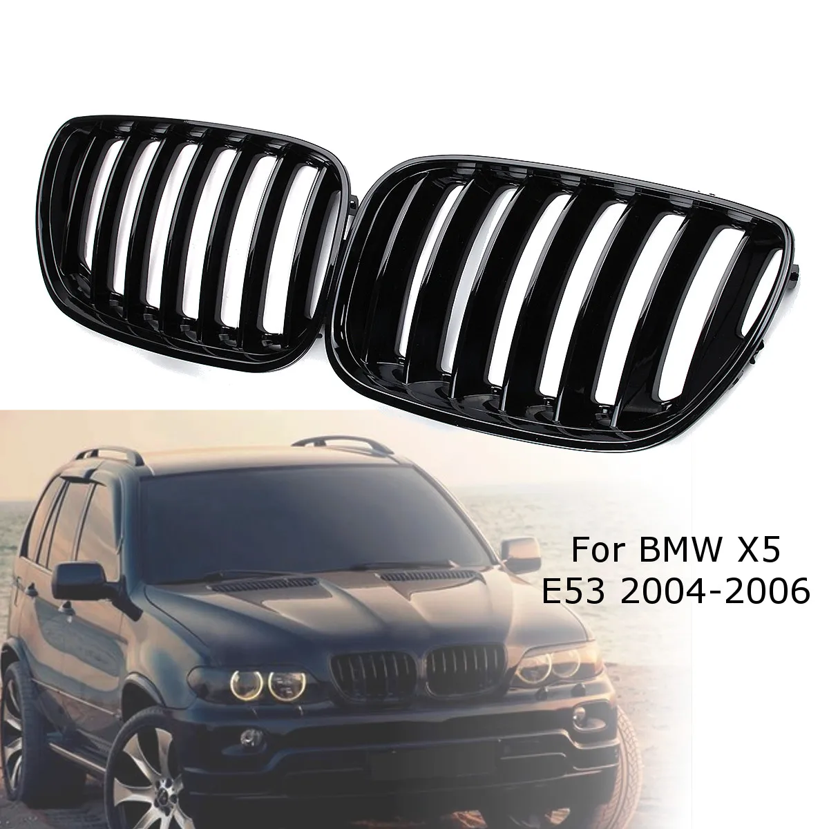 Передняя решетка для почек правая и левая BMW X5 E53 2004 2005 2006 автомобильный глянцевый