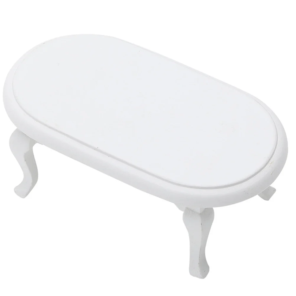 

1PC Retro Oval Tea Table Mini House Miniature Furniture Model Accessories