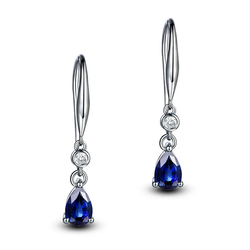 Bague Ringen серебряные 925 ювелирные изделия серьги Сапфир Сивер корейские серьги ювелирные изделия фиолетовый/синий/желтый цвет вечерние подарки для свиданий - Цвет камня: blue