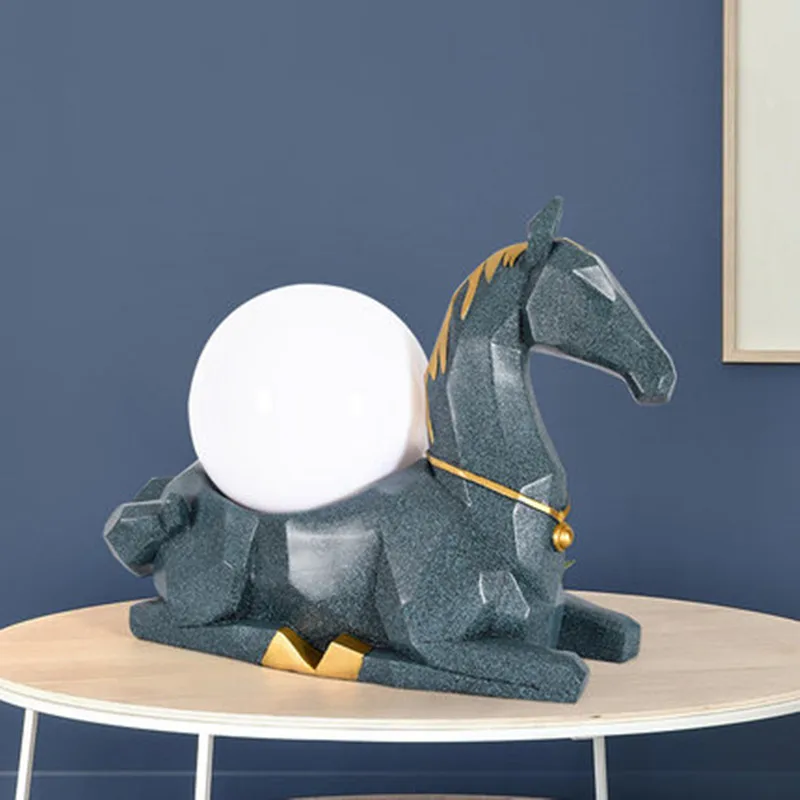 Современная Скандинавская абстрактная Геометрическая статуя лошади настольные