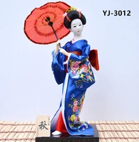 myblue 30cm kawaii hand make japanese geisha kimono doll sculpture japanese house figurine home room decoration accessories