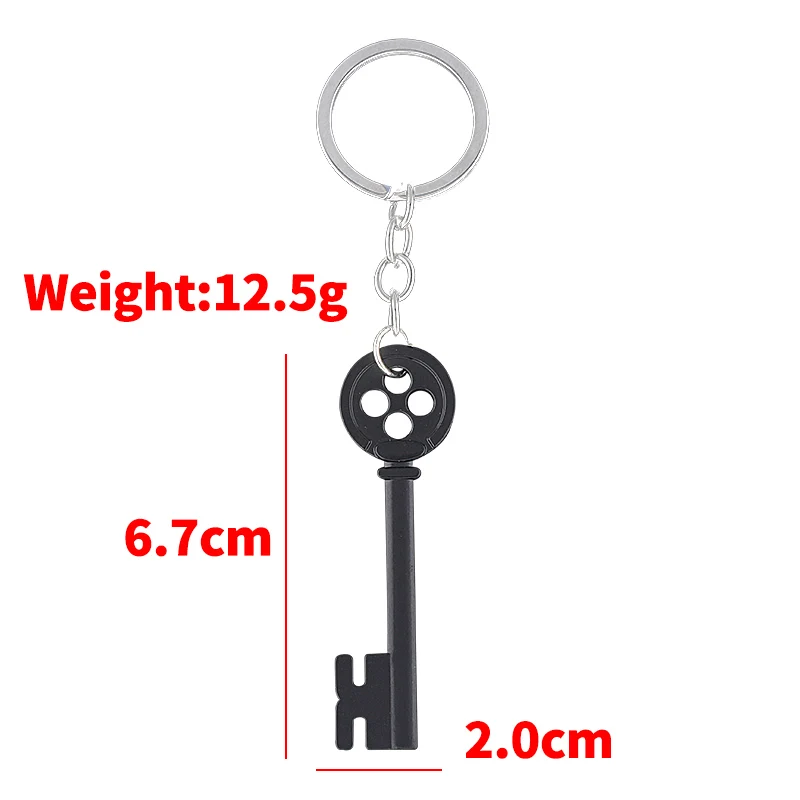 

Halloween Coraline Key Skeleton Keychain Neil Gaiman Black Treasure Chest Key Pendant Key Chain for Women Men Key Holder Jewelry