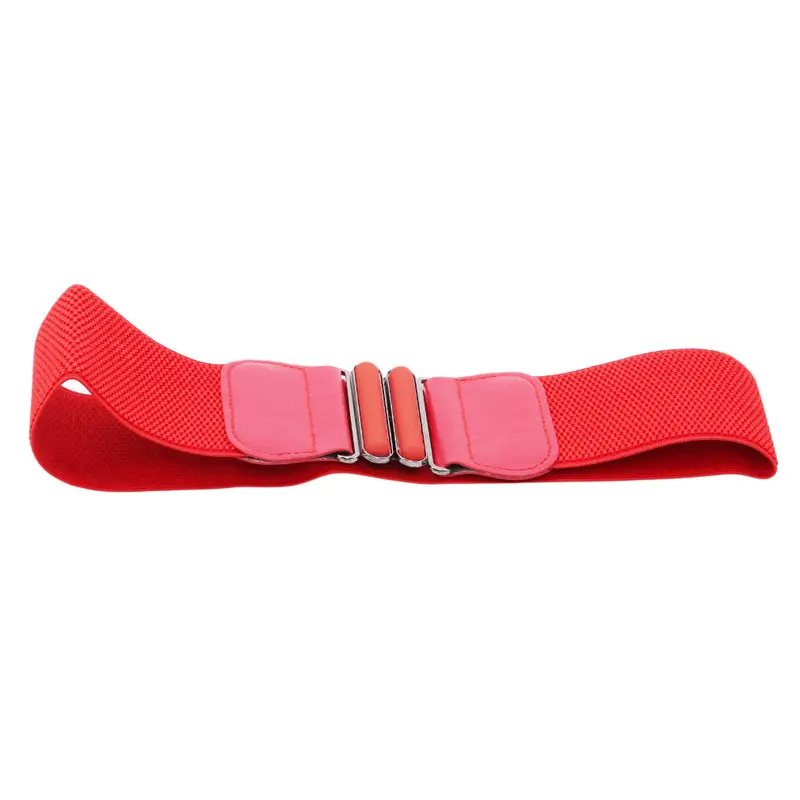 Red New Design Cummerbund HOT Wide PU Leather Cummerbunds Punk Elastic Belt Square Buckle Dress Decorate Waistband Women Strap - Цвет: Red