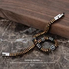 Браслет из гематита, кофейного и золотого цвета, из нержавеющей стали 316L