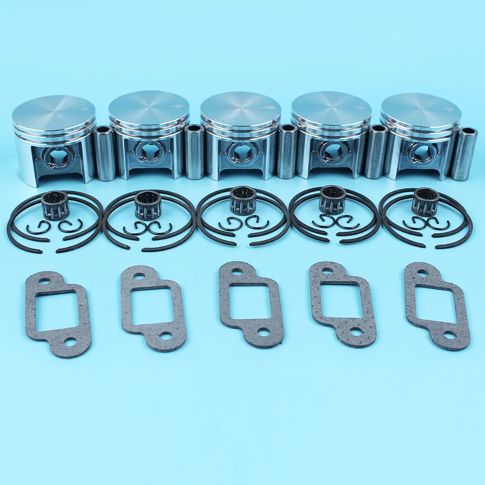

5 Set 42.5mm Piston Pin/Finger Rings Needel Bearing Muffler Gaskets For STIHL MS250 025 Chainsaw Replace 1123 030 2011/16
